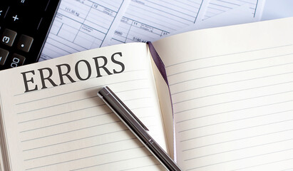 Notebook with Toolls and Notes about ERRORS