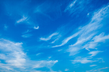 White clouds in blue sky.