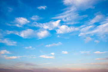 Sunset sky with pink clouds