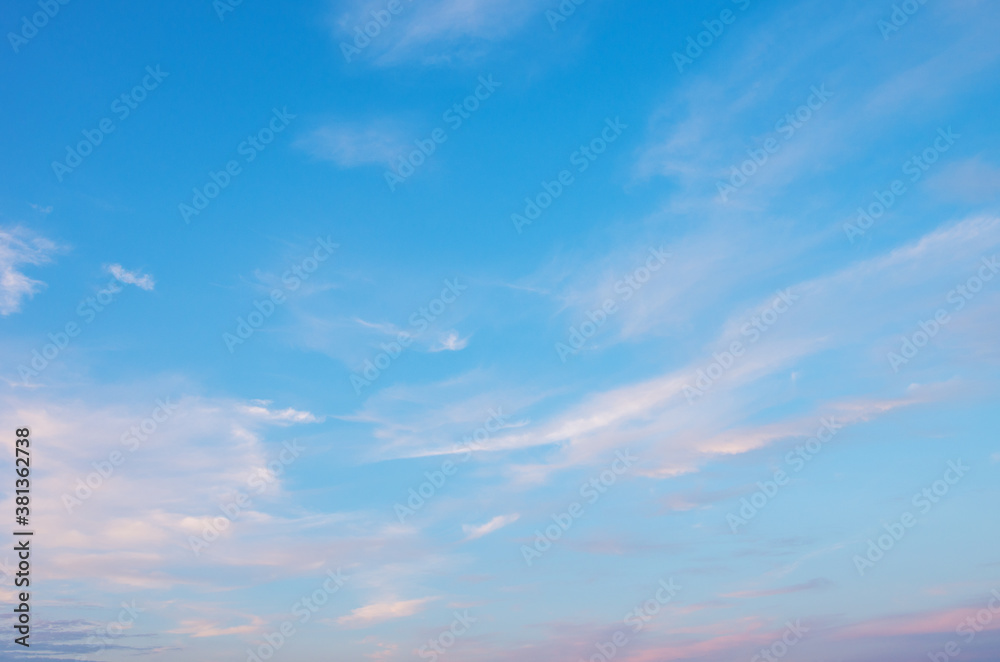 Wall mural sunset sky with pink clouds