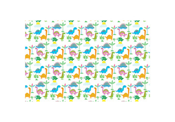 SEAMLESS DINOSAURS BACKGROUND KINDERGARTEN ILLUSTRATION VECTOR