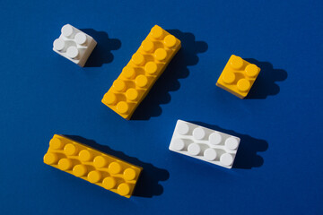 Background for a children's site, for a menu. Details of the children's constructor on a blue background