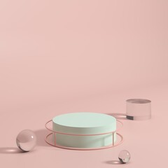 Abstract background, mock up scene with podium geometry shape for product display. 3D rendering