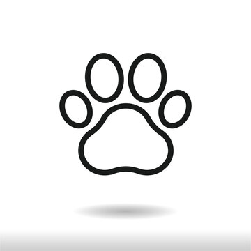 Paw icon vector , Animal Paw sign