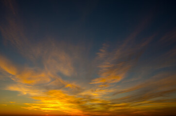 Vivid sky illuminated by the sunset
