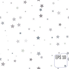 Seamless pattern with silver stars