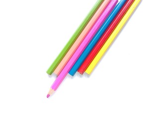 Color pencils isolated on white background