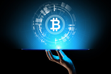 Bitcoin cryptocurrency trading and investment concept. Financial technology, Fintech and digital money.