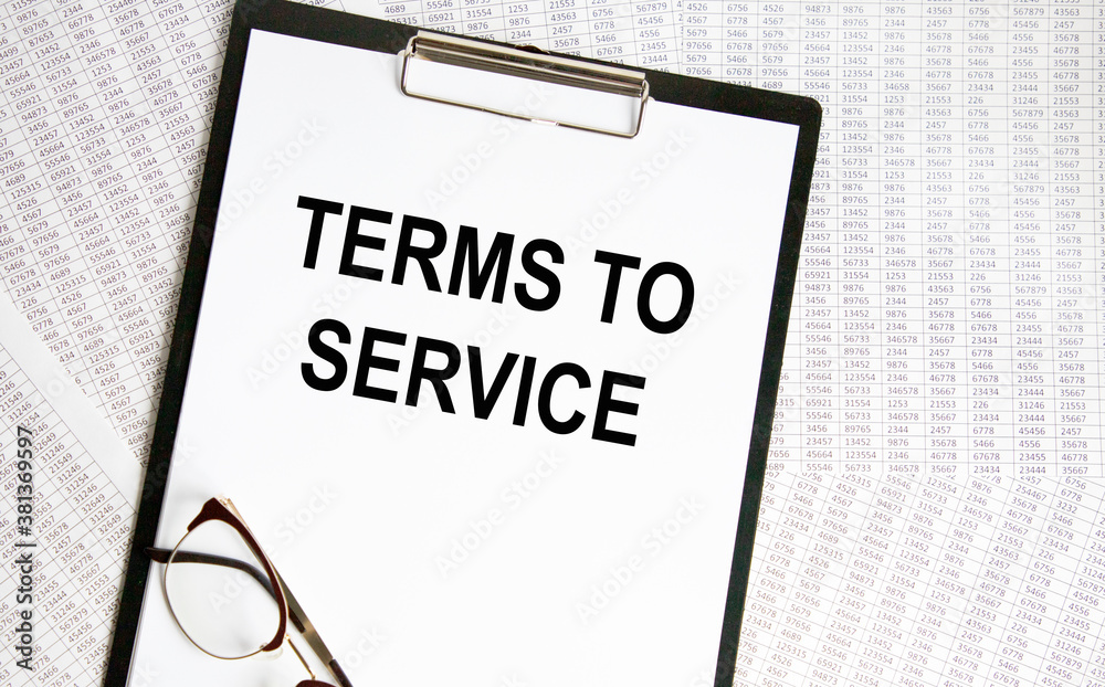 Fototapete term of service text concept write on notebook