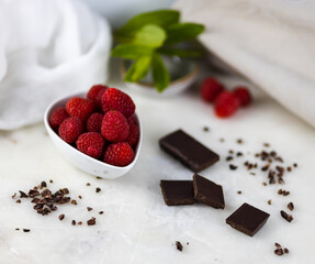 chocolate with raspberries