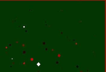 Light Green, Red vector pattern in polygonal style with circles.