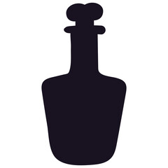 Halloween silhouette of witch poison bottle icon