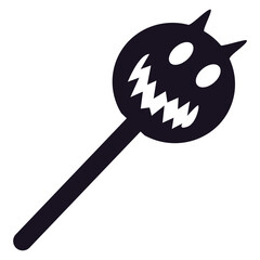 Halloween lollipop with pumpkin candy on stick