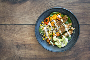 Southwest Chicken Spinach Salad