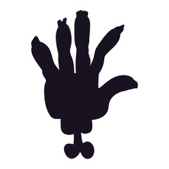 Zombie hand black shape silhouette for Halloween