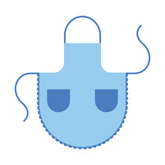 Vector isolated apron. Blue colors. Simple flat graphics.