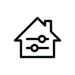 Smart home settings isolated icon, digital house sliders and parameters vector icon