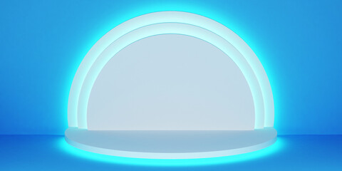 pastel stage podium with semicircular segments