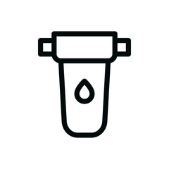 Water filter isolated icon, water purification vector icon with editable stroke