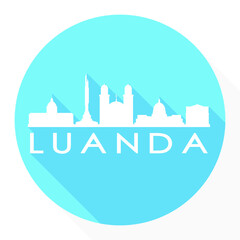 Fototapeta premium Luanda Angola Flat Icon Skyline Silhouette Design City Vector Art Logo.