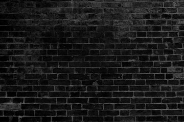 Fototapeta na wymiar Black brick wall. Interior of a modern loft. Background for photo and video filming. The facade of a brick building.