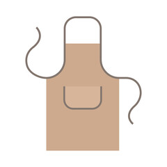 Vector isolated apron. Beige colors. Simple flat graphics.