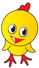 children cartoon vector illustation the funny little yellow chicken