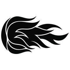 Fire flame silhouette. Black icon isolated on white background. Fire flame simple icon. 