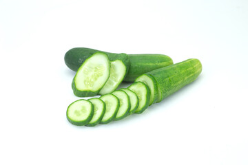 The cucumber on white background