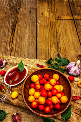 Tkemali Georgian cherry plum sauce with garlic and hot pepper