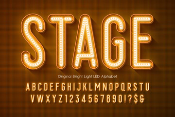 LED light 3d alphabet, extra glowing modern type. © Aleksandr