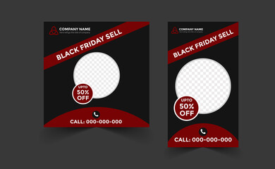 Black Friday products promotion Instagram post and story design