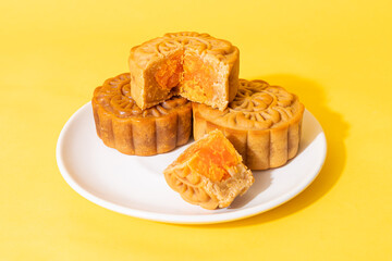 Chinese moon cake durian and egg yolk flavour