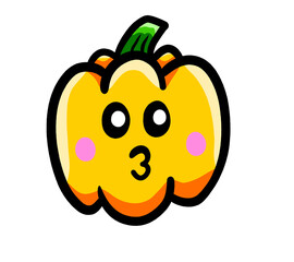 Cartoon Stylized Flirty Yellow Pepper