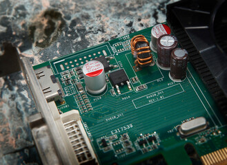 electronic component on circuit board