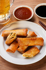 .Fried spring rolls. Traditional asian food