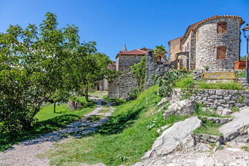 Street scene of the historic town Hum in Croatia during daytime
