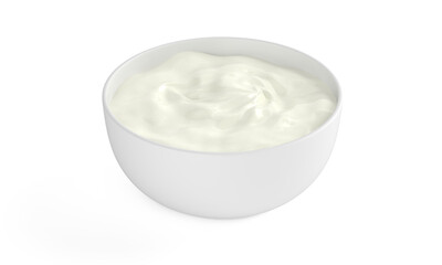 Obraz na płótnie Canvas Bowl of yogurt 3d rendering