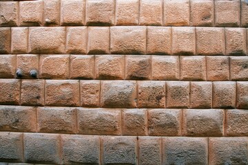 Detail of stone wall in Cusco or Cuzco town
