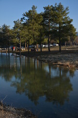 Obraz premium Reflection city shadow abstract river