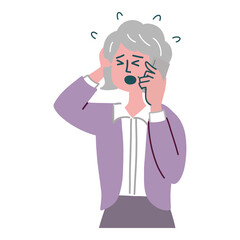 女性　主婦　携帯電話　スマホ　焦っている
