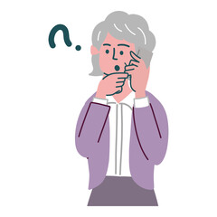 女性　シニア　主婦　携帯電話　スマホ　考えている
