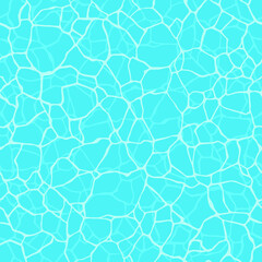 Seamless water ripple with shining water surface pattern. Swimming pool surface texture.  Abstract blue waves background. Vector illustration for graphic, web, surface design.