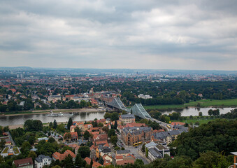 Obraz premium View over the roofs of the old town of Dresden
