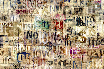 Abstract grunge urban geometric chaotic words, letters background