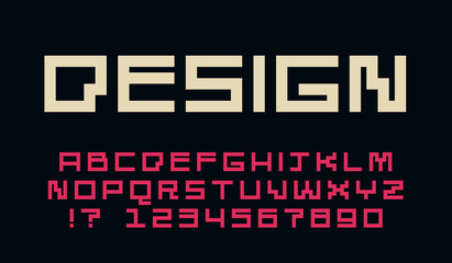 Geometric square font Modern pixel design