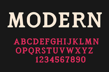 Geometric serif font Modern design