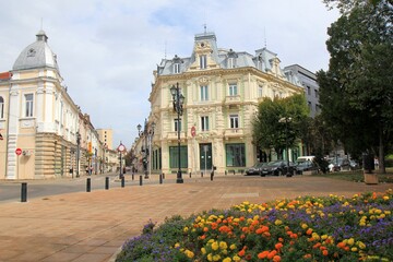 Beautiful old buildings in the center of Ruse (Bulgaria). 