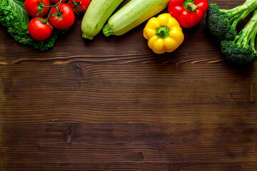 Fresh colorful organic vegetables - farming and healthy food, top view