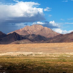 landscape panorama of Pamir mountains in Tajikistan